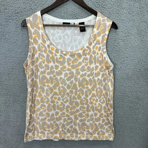 Real Clothes Saks Fifth avenue knit top 1X animal print luxury‎ preppy boho